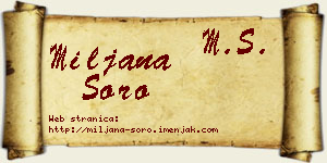 Miljana Soro vizit kartica